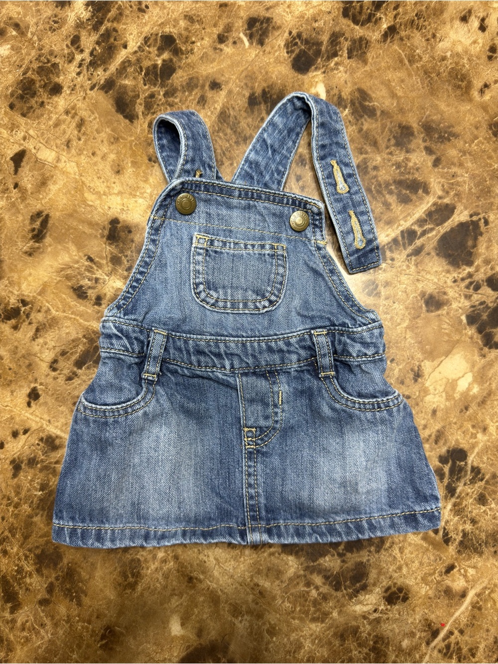 Kids Denim Overall Dress - Blue